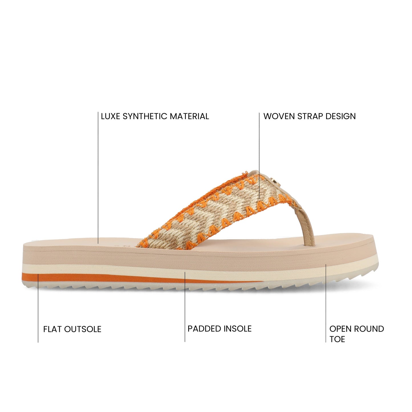 Journee ELODDIE WOVEN STRAP BEACH SANDALS - Tan