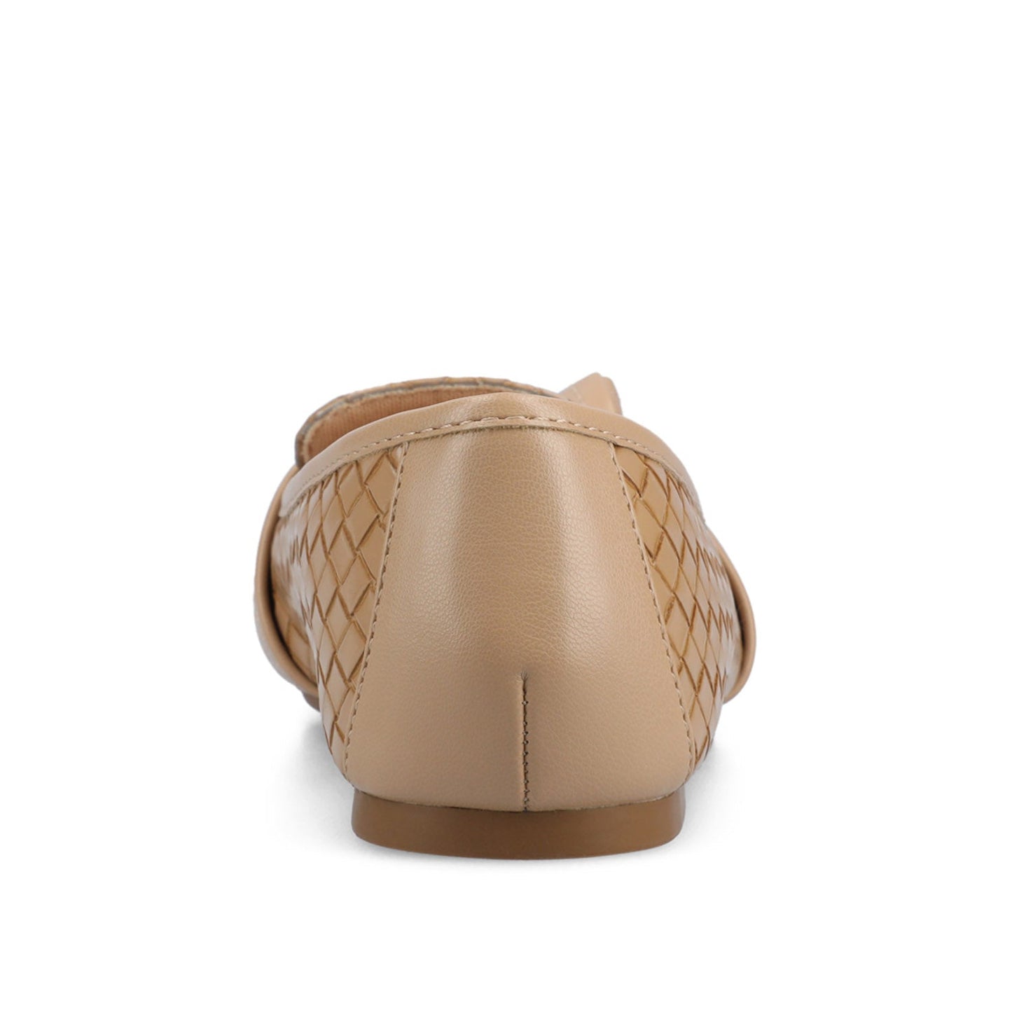 Journee MARCI VEGAN LEATHER LOAFER FLATS IN WIDE - Tan Woven