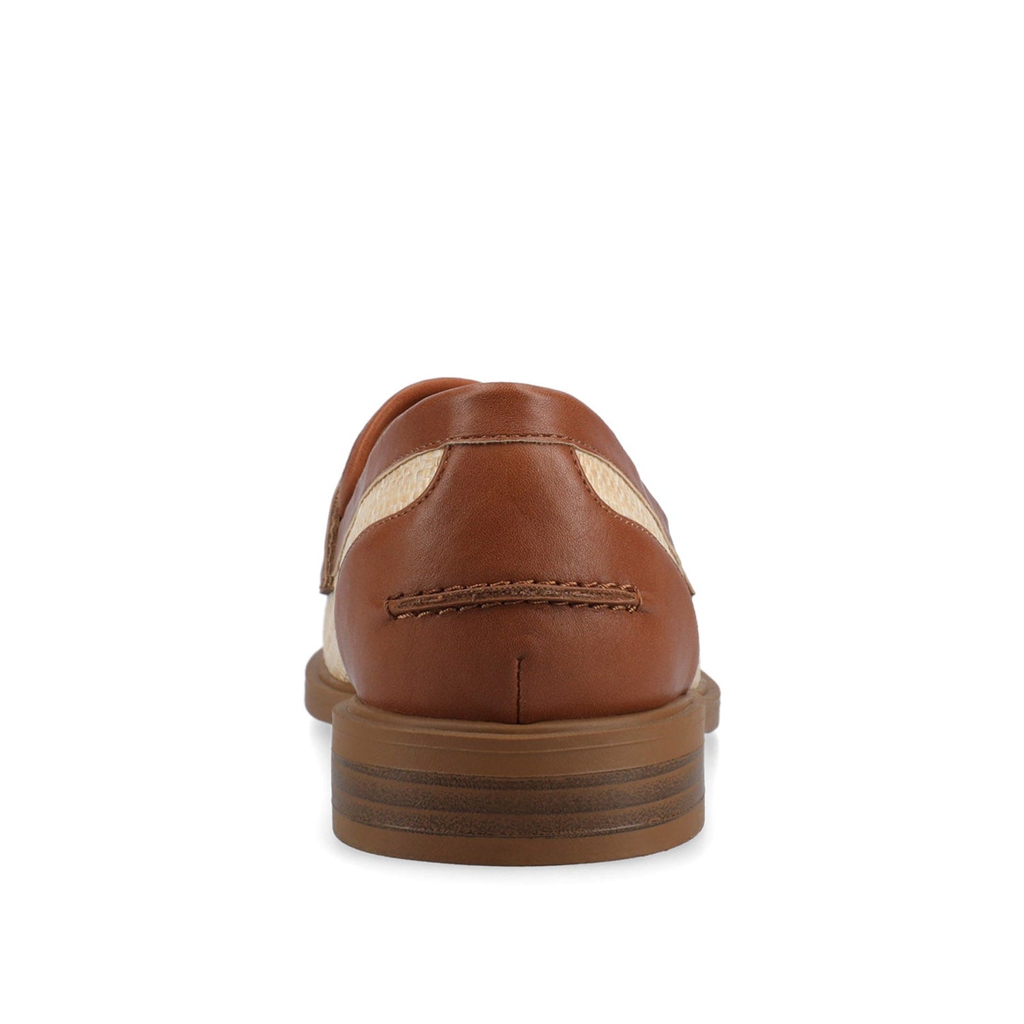 Journee BROOKS PENNY LOAFER - Cognac/Natural Raffia