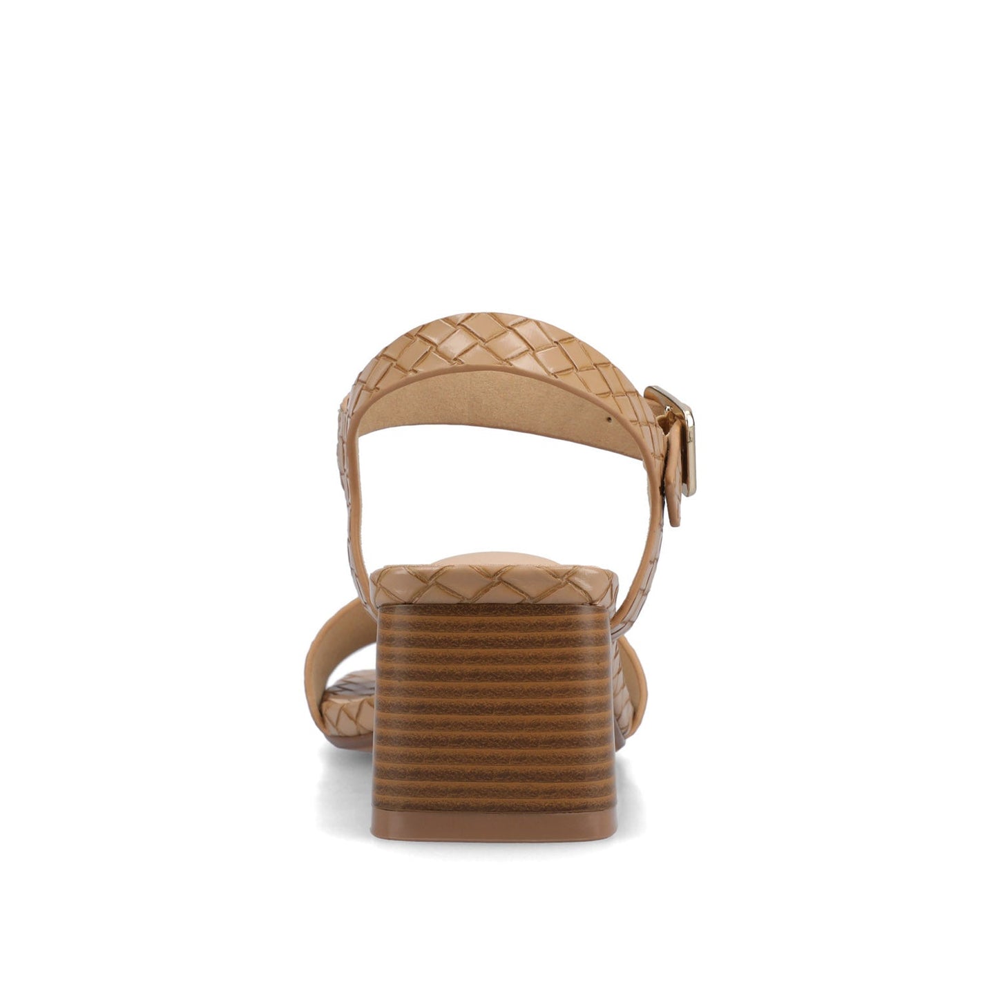Journee SHAINA OPEN TOE HEELS - Tan Woven
