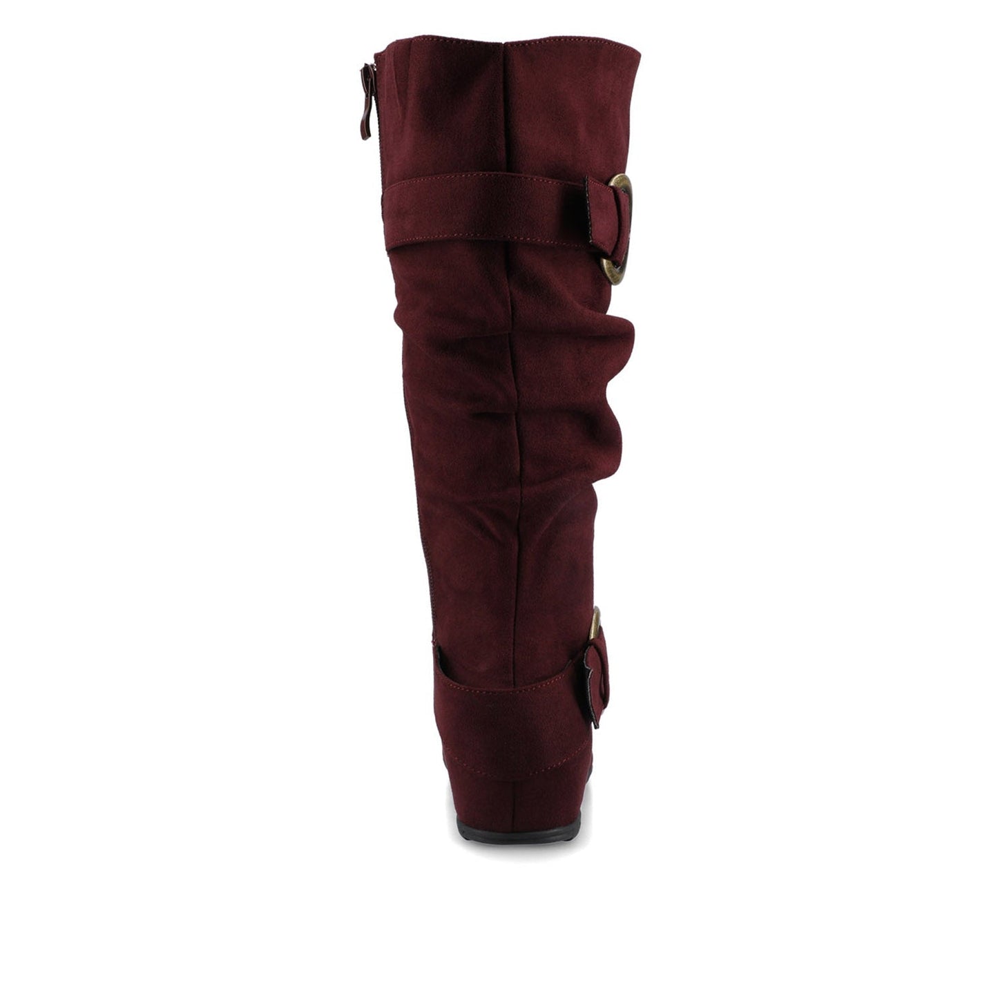 Journee JESTER KNEE HIGH BOOTS IN FAUX SUEDE - Oxblood Faux Suede