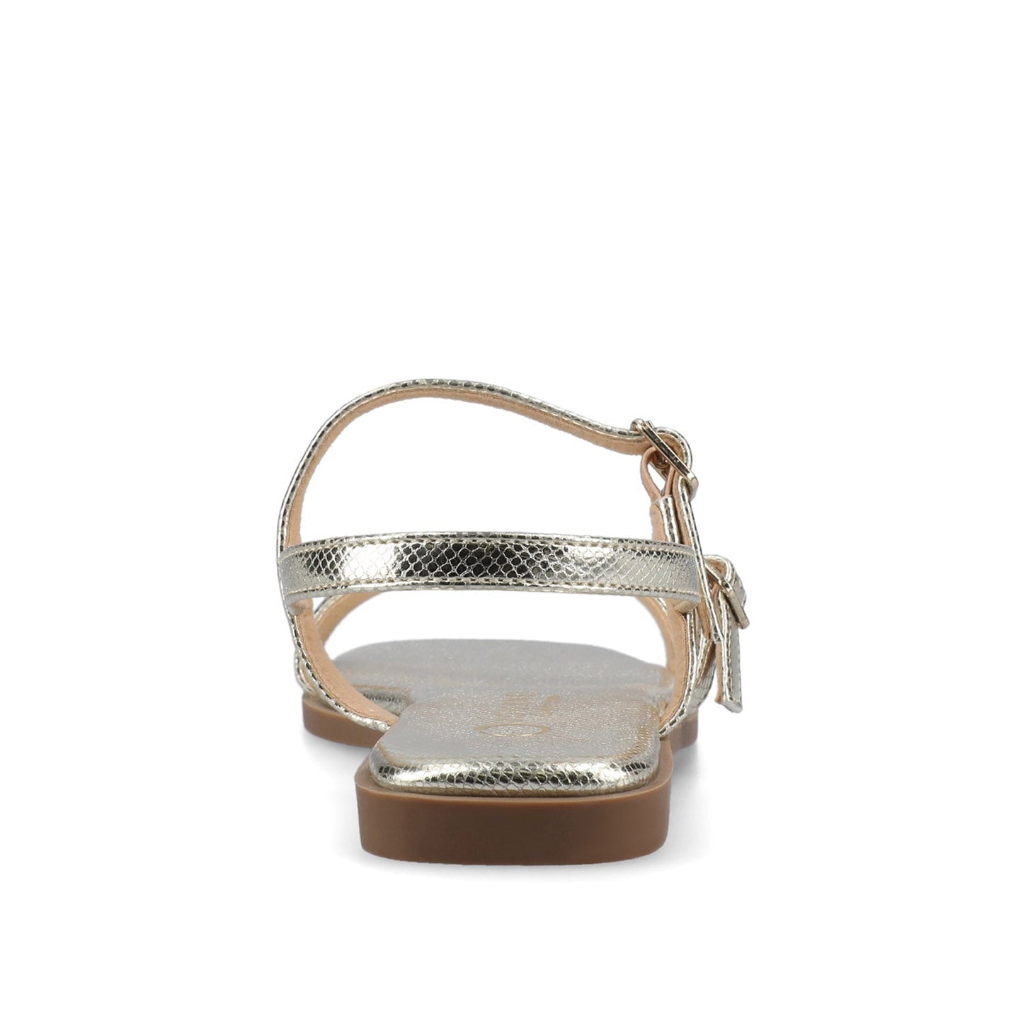 Journee BRIANNA ANKLE STRAP SANDALS - Champagne Lizard