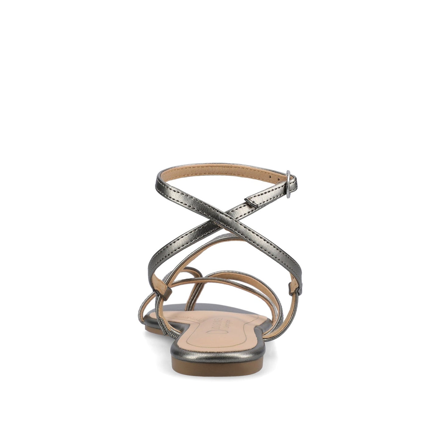 Journee SERISSA CRISSCROSS SANDAL IN VEGAN LEATHER - Pewter
