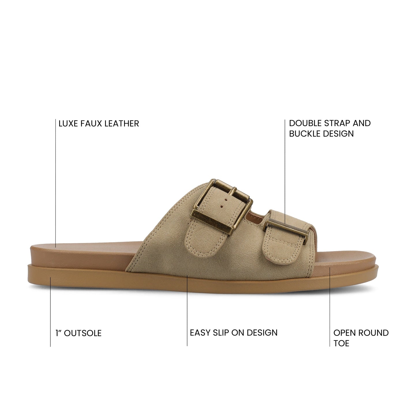 Journee COSETTE FLAT SANDALS - Taupe