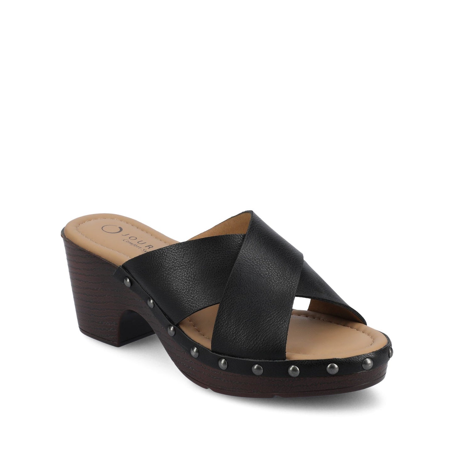 Journee SILVANA CLOG SANDALS - Black