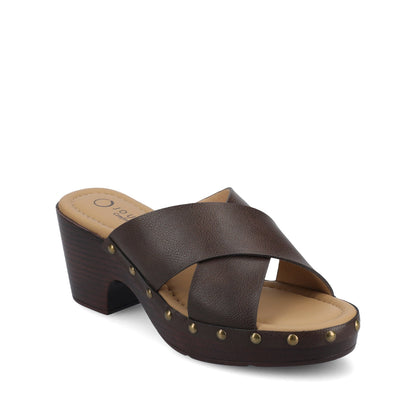 Journee SILVANA CLOG SANDALS - Chocolate