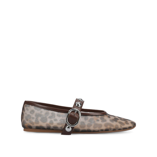 Journee NAVEAH BALLET FLATS - Snow Leopard Mesh