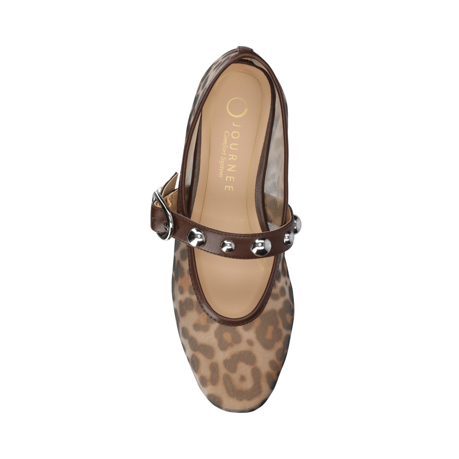 Journee NAVEAH BALLET FLATS - Snow Leopard Mesh