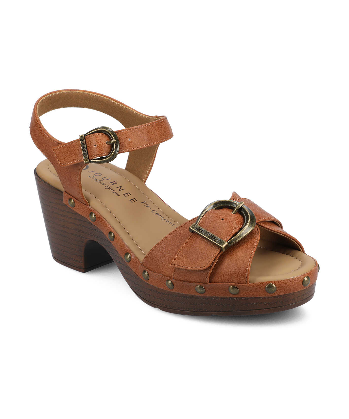 Journee SISILIA CLOG SANDALS - Cognac