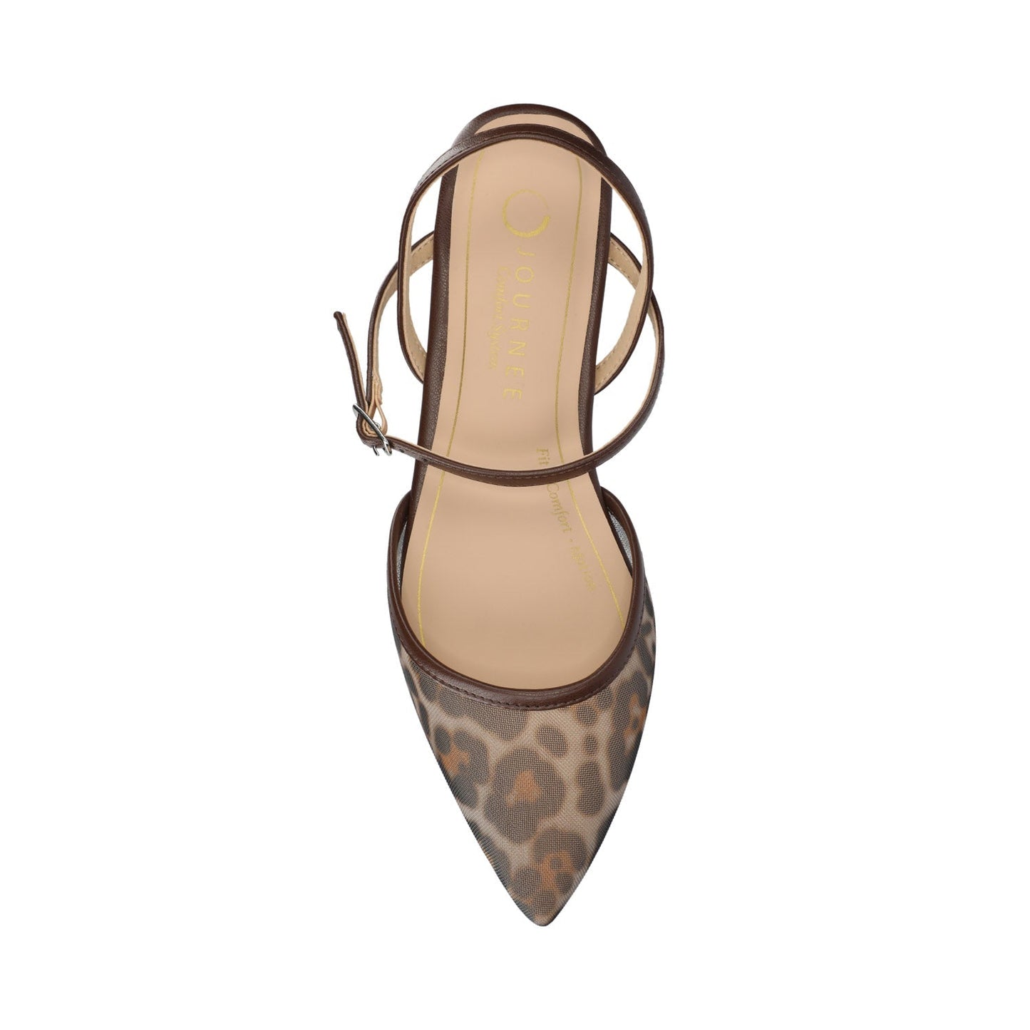 Journee MARTINE SLINGBACK FLATS - SNOW LEOPARD MESH