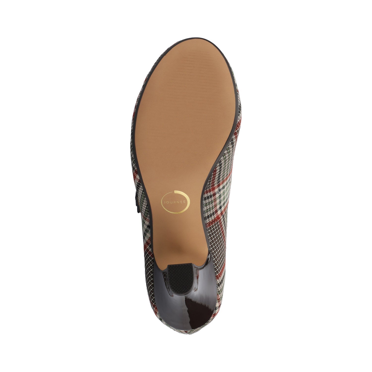 Journee WINDY MARY JANE PUMP HEELS IN STATEMENT - Cream Chocolate Plaid