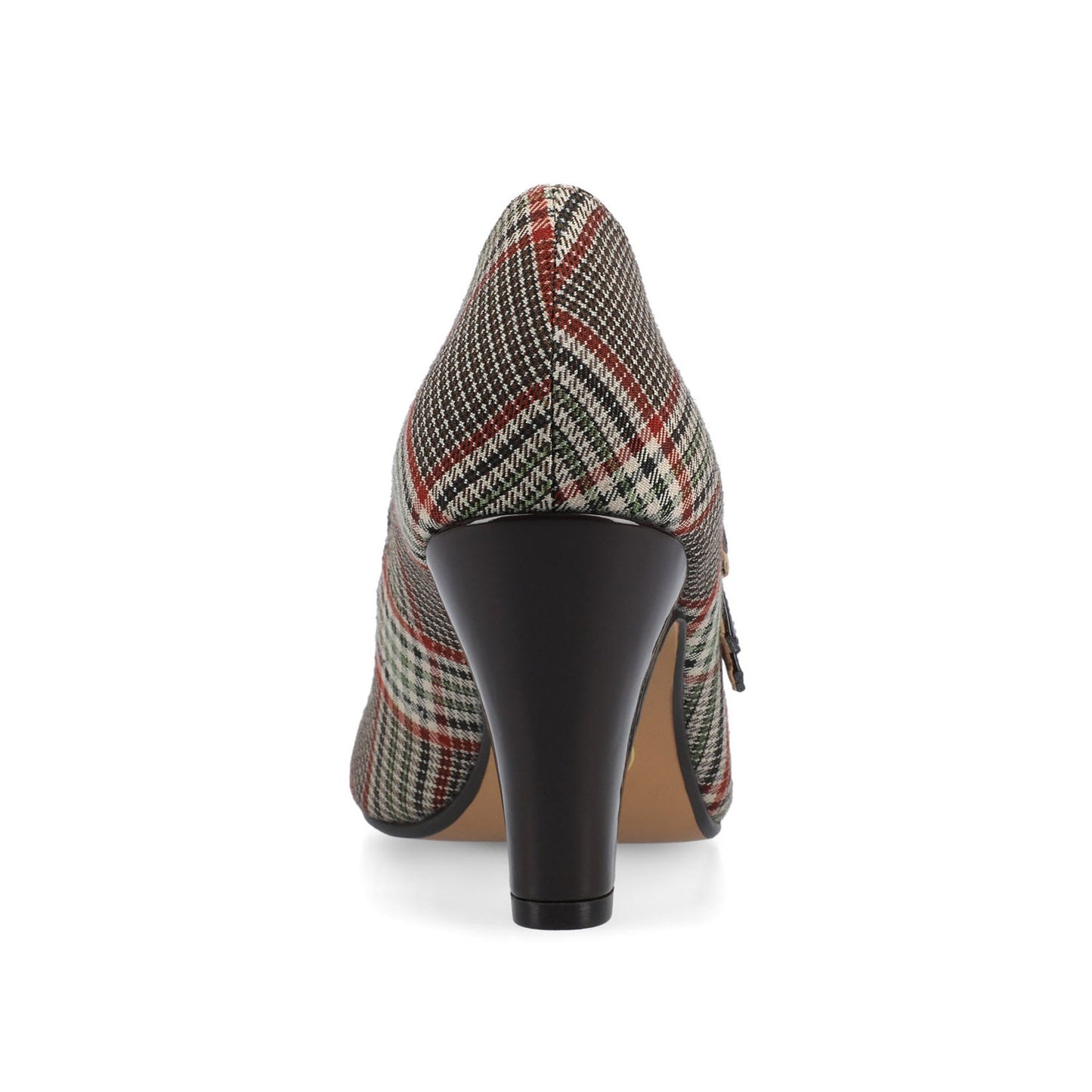 Journee WINDY MARY JANE PUMP HEELS IN STATEMENT - Cream Chocolate Plaid