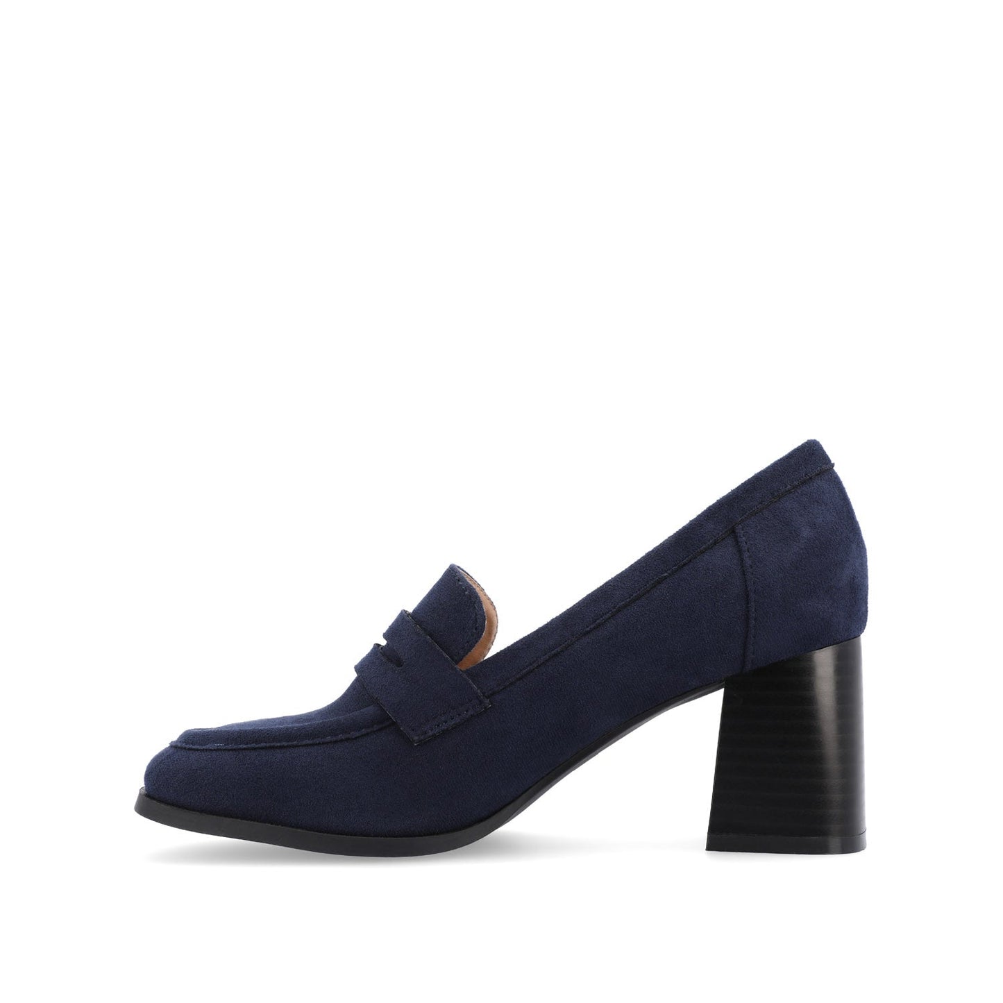 Journee MALLEAH BLOCK HEEL LOAFERS - Navy Nubuck