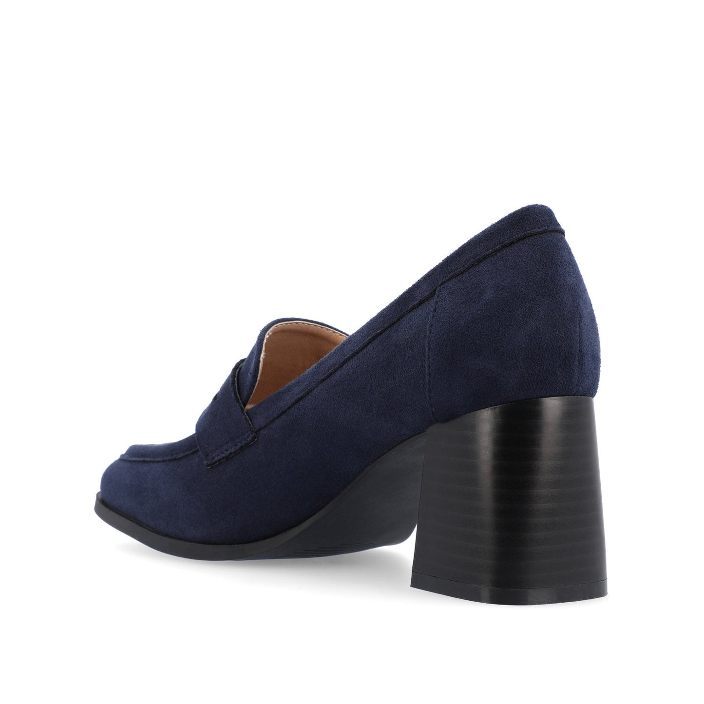 Journee MALLEAH BLOCK HEEL LOAFERS - Navy Nubuck