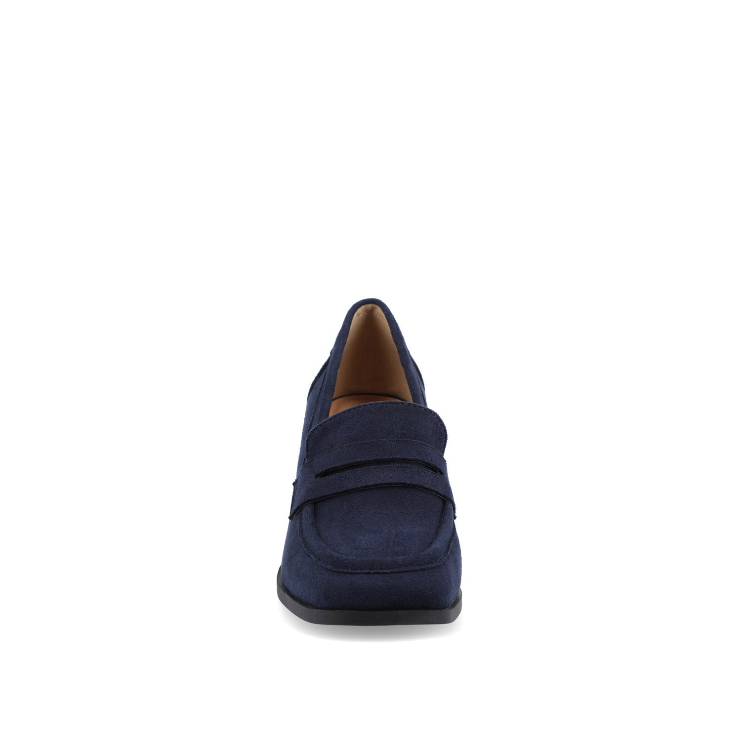 Journee MALLEAH BLOCK HEEL LOAFERS - Navy Nubuck