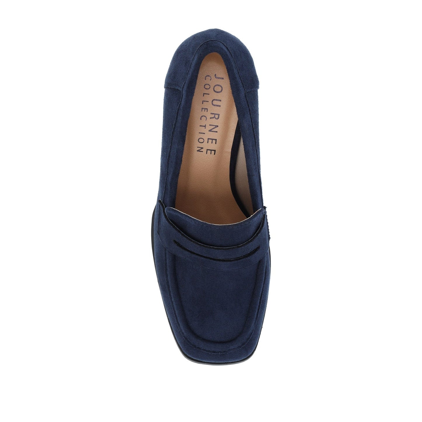 Journee MALLEAH BLOCK HEEL LOAFERS - Navy Nubuck