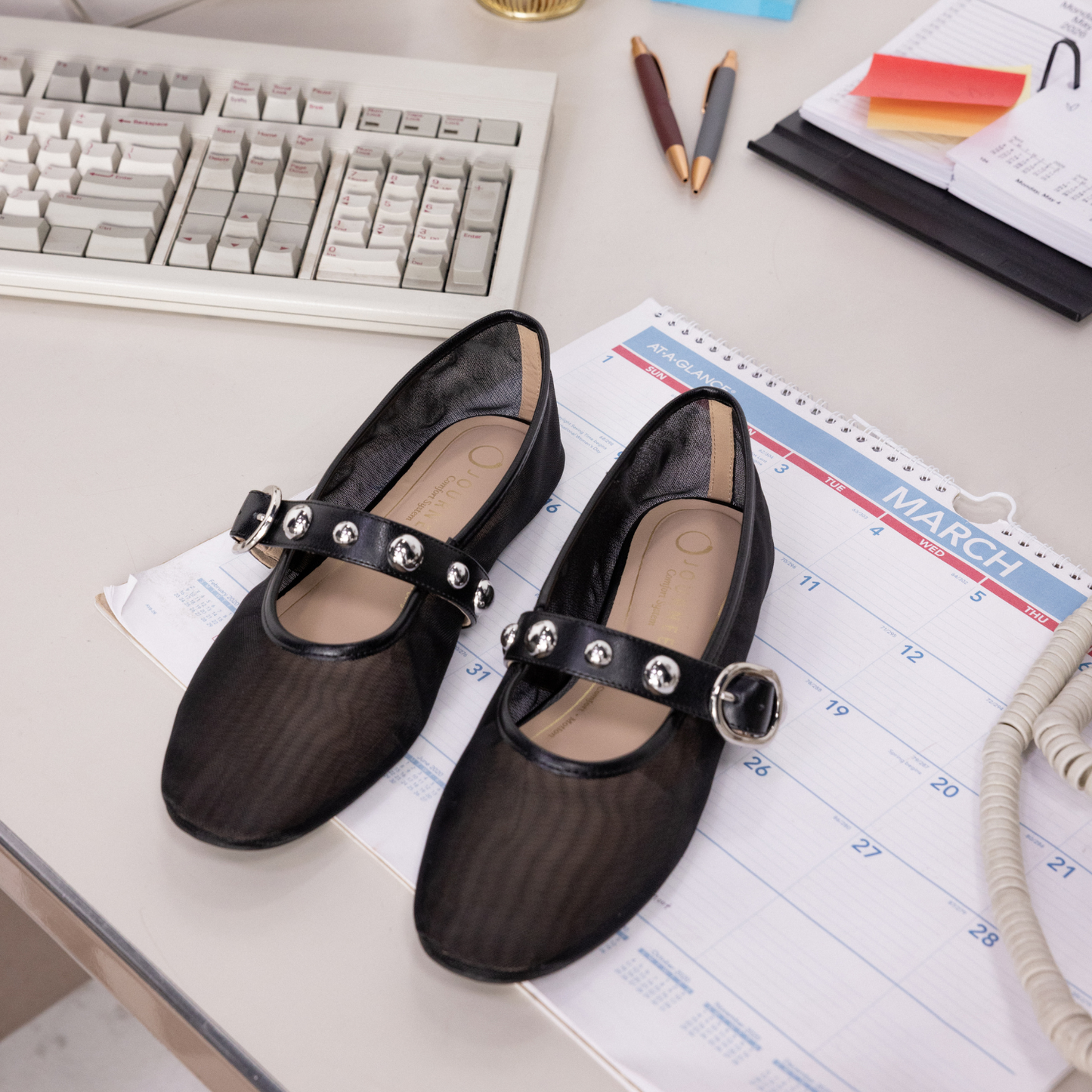 Journee NAVEAH BALLET FLATS - Black Mesh