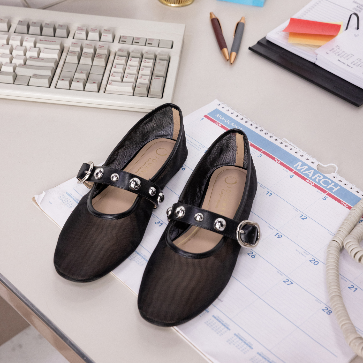 Journee NAVEAH BALLET FLATS - Black Mesh