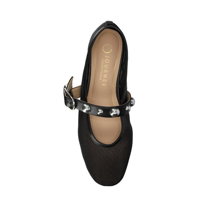 Journee NAVEAH BALLET FLATS - Black Mesh
