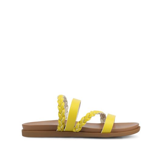Journee COLETTE SLIDE SANDALS IN VEGAN LEATHER - Mango