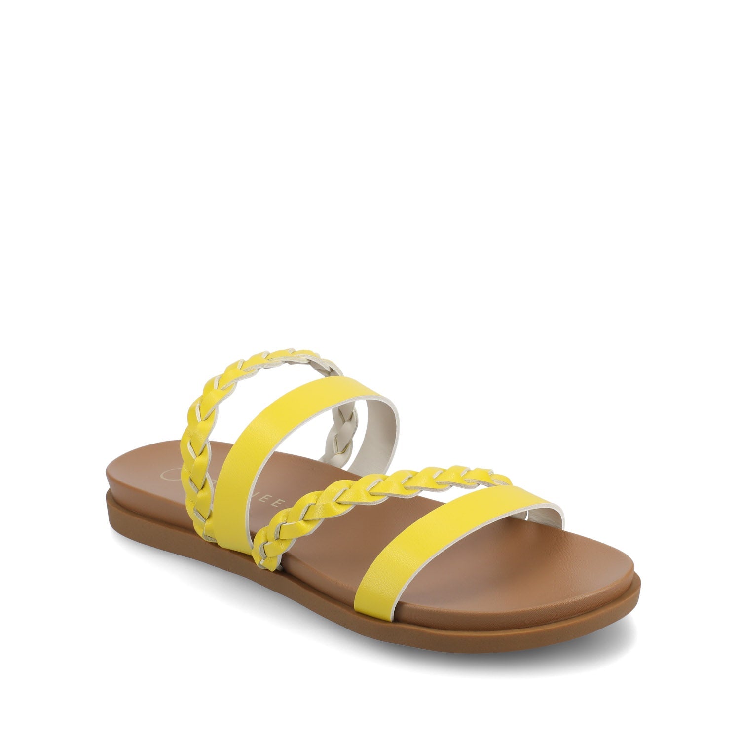 Journee COLETTE SLIDE SANDALS IN VEGAN LEATHER - Mango