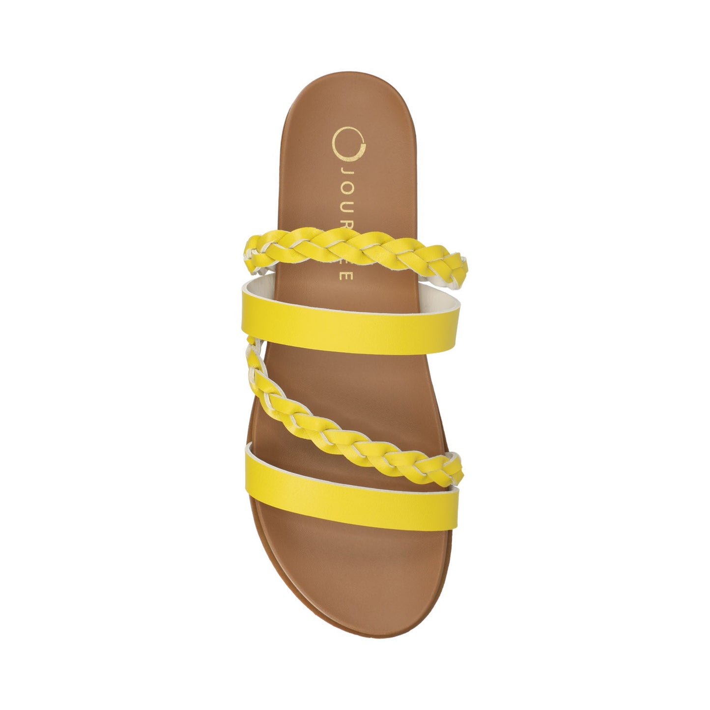 Journee COLETTE SLIDE SANDALS IN VEGAN LEATHER - Mango