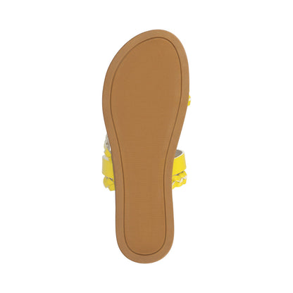 Journee COLETTE SLIDE SANDALS IN VEGAN LEATHER - Mango