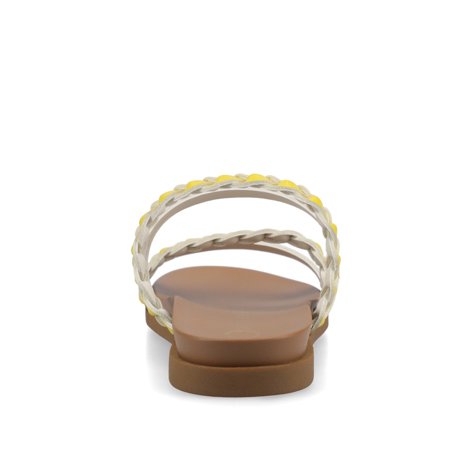 Journee COLETTE SLIDE SANDALS IN VEGAN LEATHER - Mango
