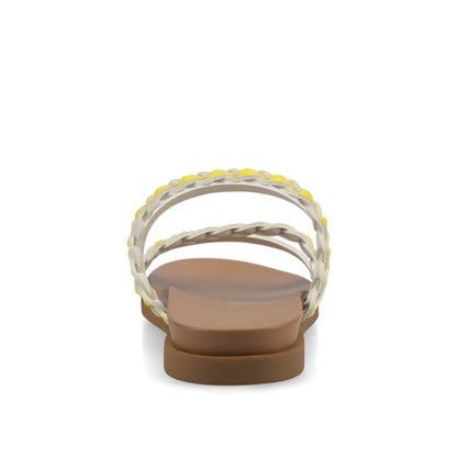 Journee COLETTE SLIDE SANDALS IN VEGAN LEATHER - Mango