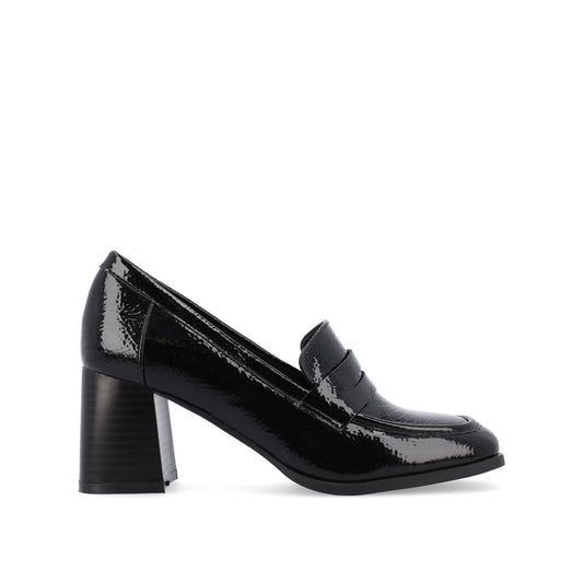 Journee MALLEAH BLOCK HEEL LOAFERS - Patent Black