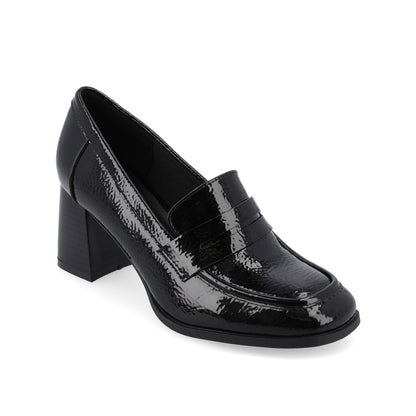 Journee MALLEAH BLOCK HEEL LOAFERS - Patent Black