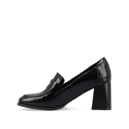 Journee MALLEAH BLOCK HEEL LOAFERS - Patent Black