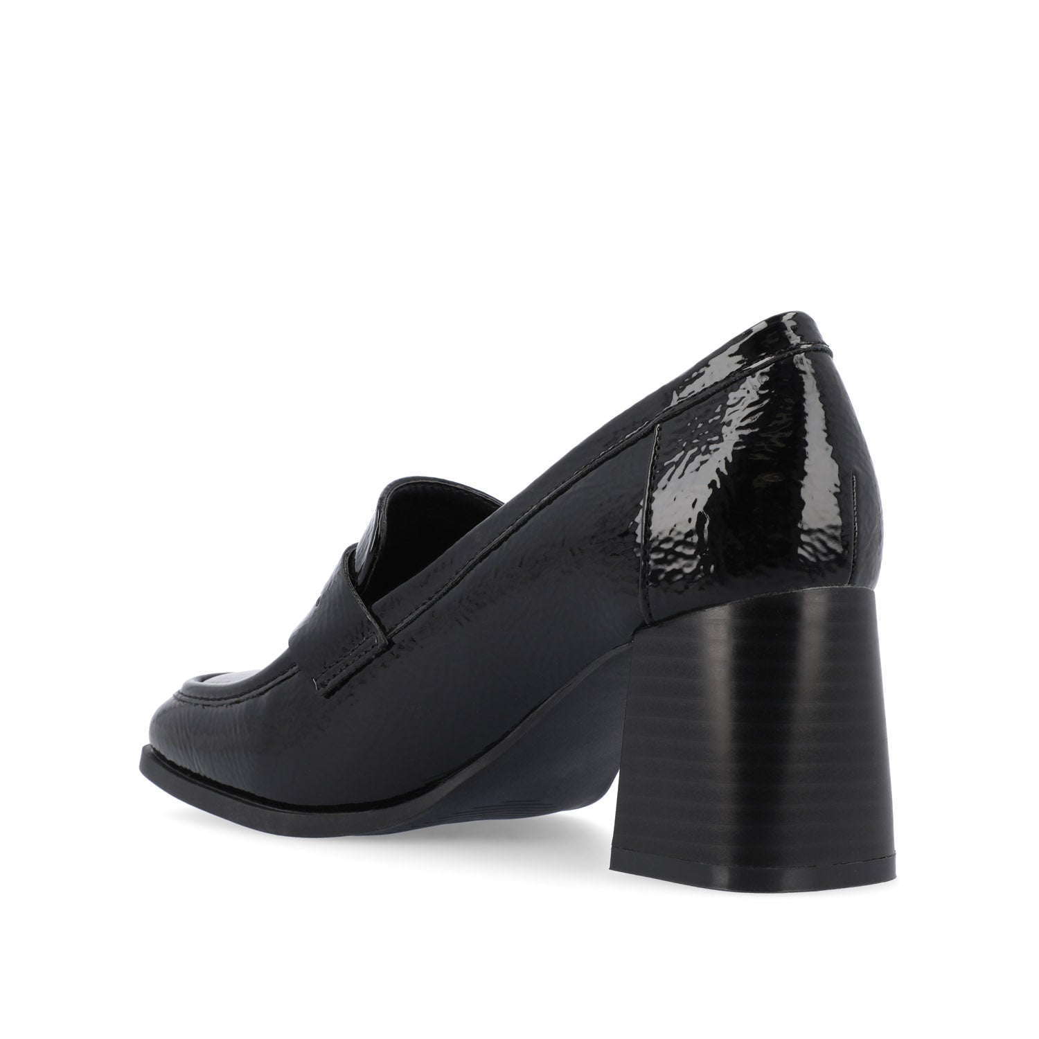 Journee MALLEAH BLOCK HEEL LOAFERS - Patent Black