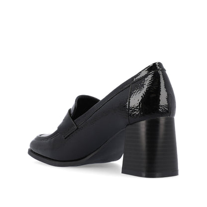 Journee MALLEAH BLOCK HEEL LOAFERS - Patent Black
