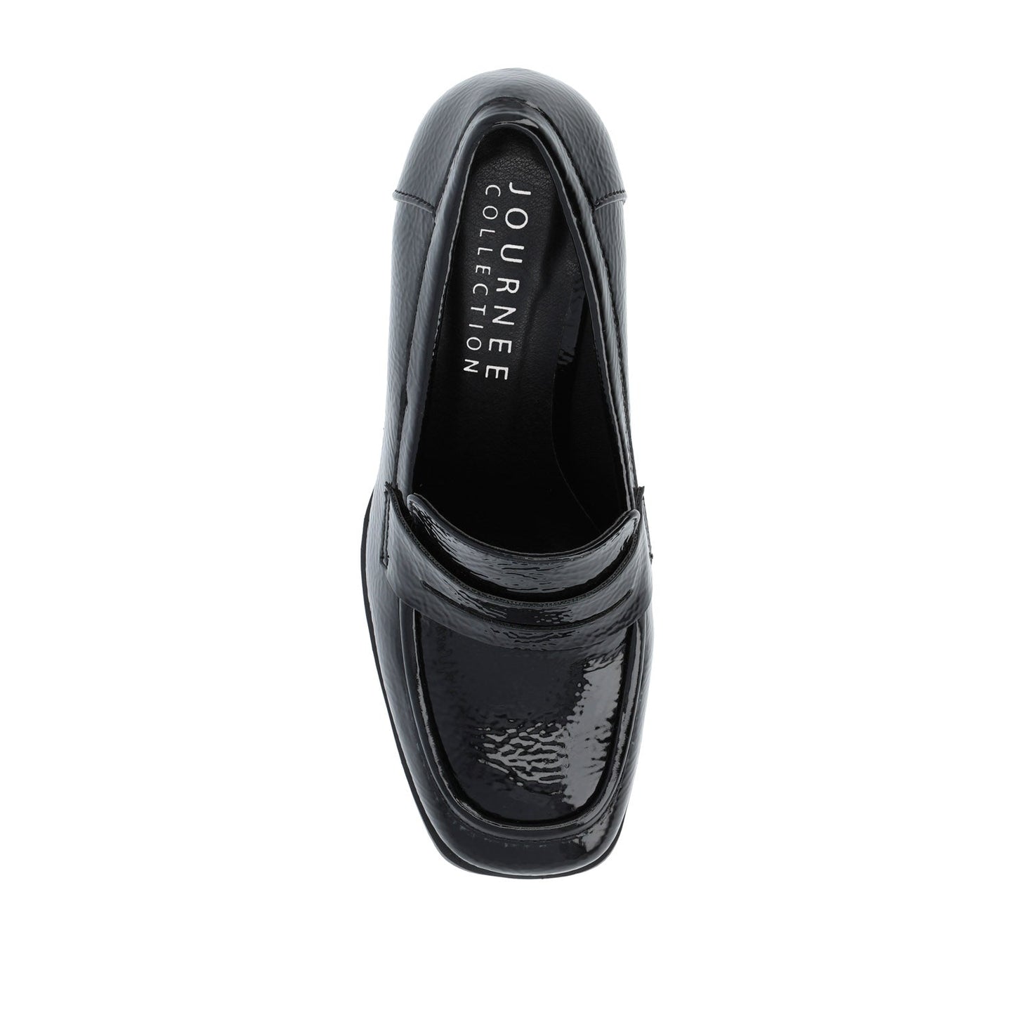 Journee MALLEAH BLOCK HEEL LOAFERS - Patent Black