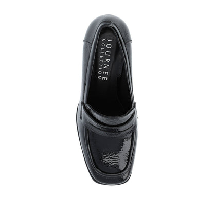 Journee MALLEAH BLOCK HEEL LOAFERS - Patent Black