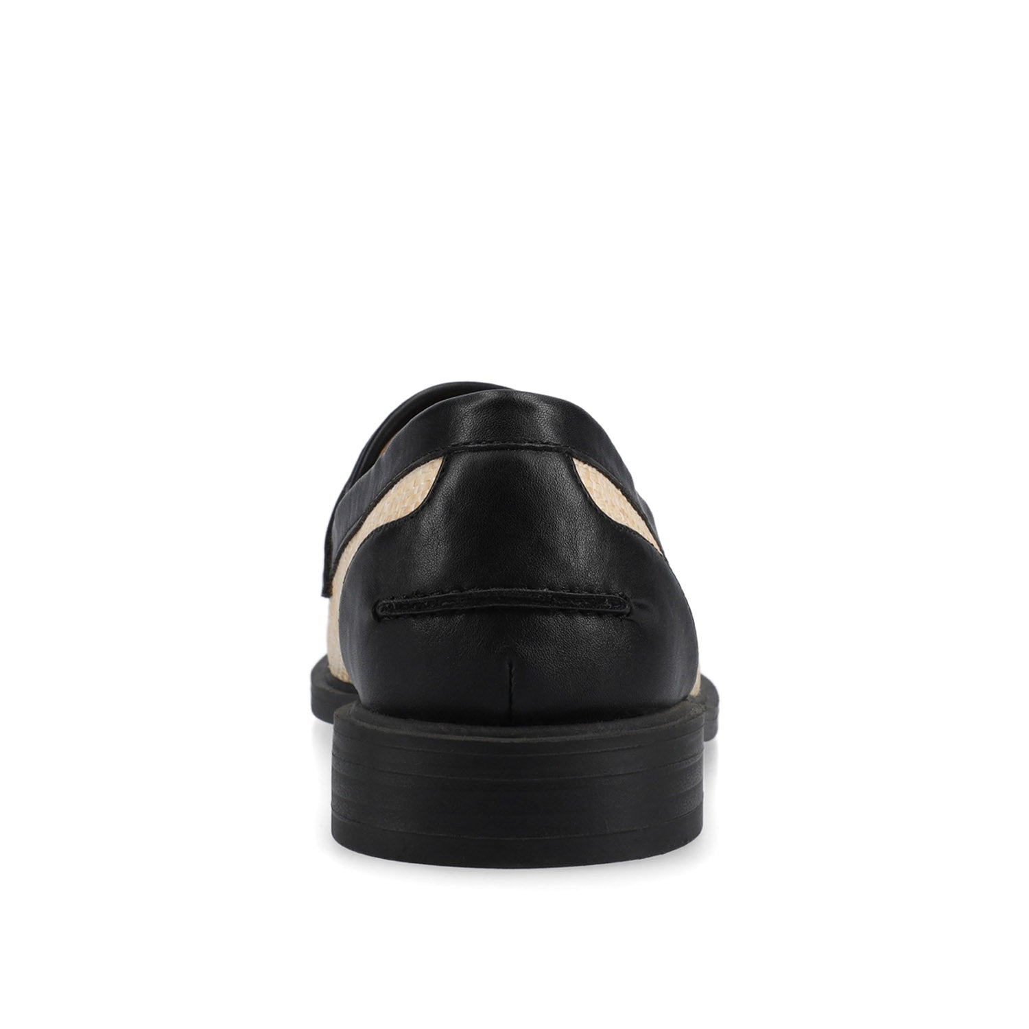 Journee BROOKS PENNY LOAFER - Black/Natural Raffia