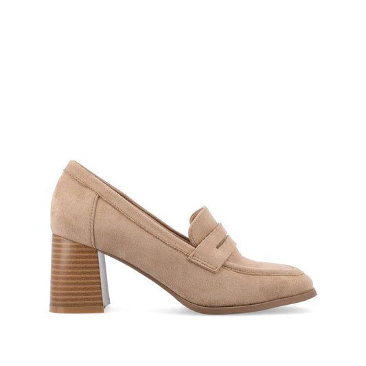 Journee MALLEAH BLOCK HEEL LOAFERS - Taupe
