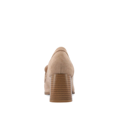 Journee MALLEAH BLOCK HEEL LOAFERS - Taupe