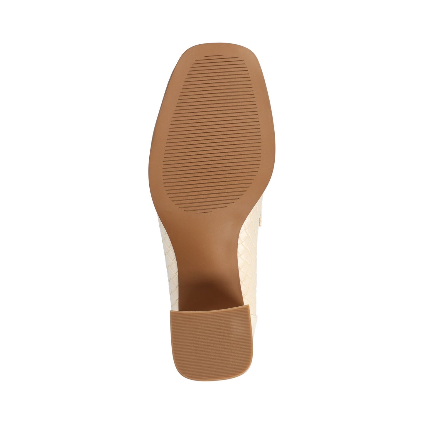 Journee MALLEAH BLOCK HEEL LOAFERS - Bone Woven
