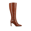 ELARA KNEE HIGH DRESS BOOTS-Croco Cognac