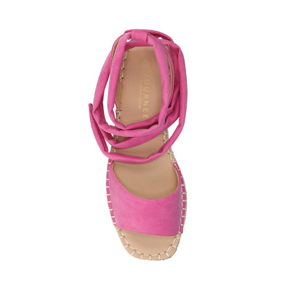 Journee EMELIE MULTI STRAP ESPADRILLE SANDALS - Hot Pink