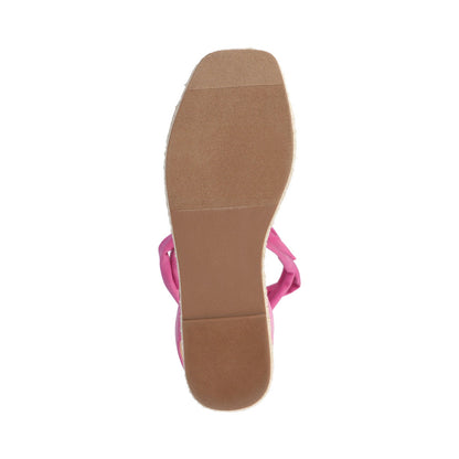 Journee EMELIE MULTI STRAP ESPADRILLE SANDALS - Hot Pink