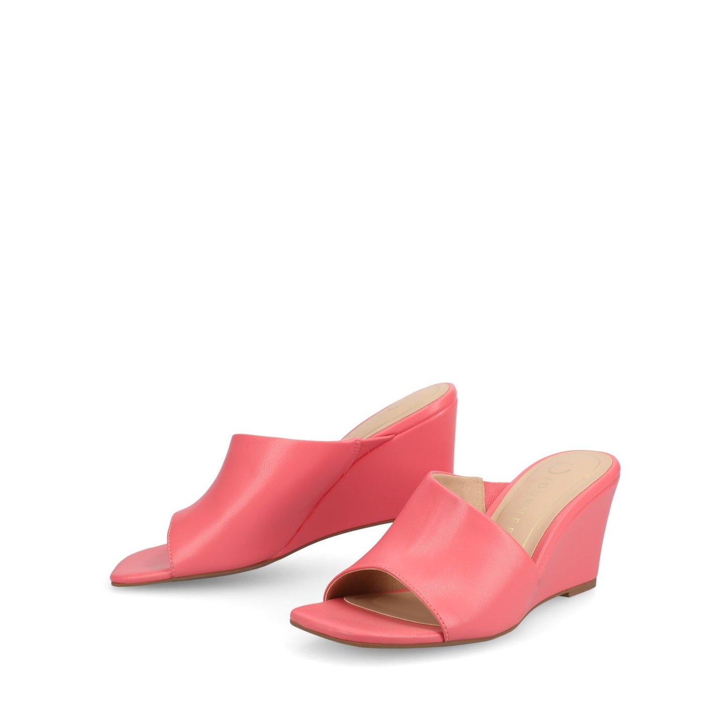 Journee CLEMENTINE WEDGE SANDALS - Coral