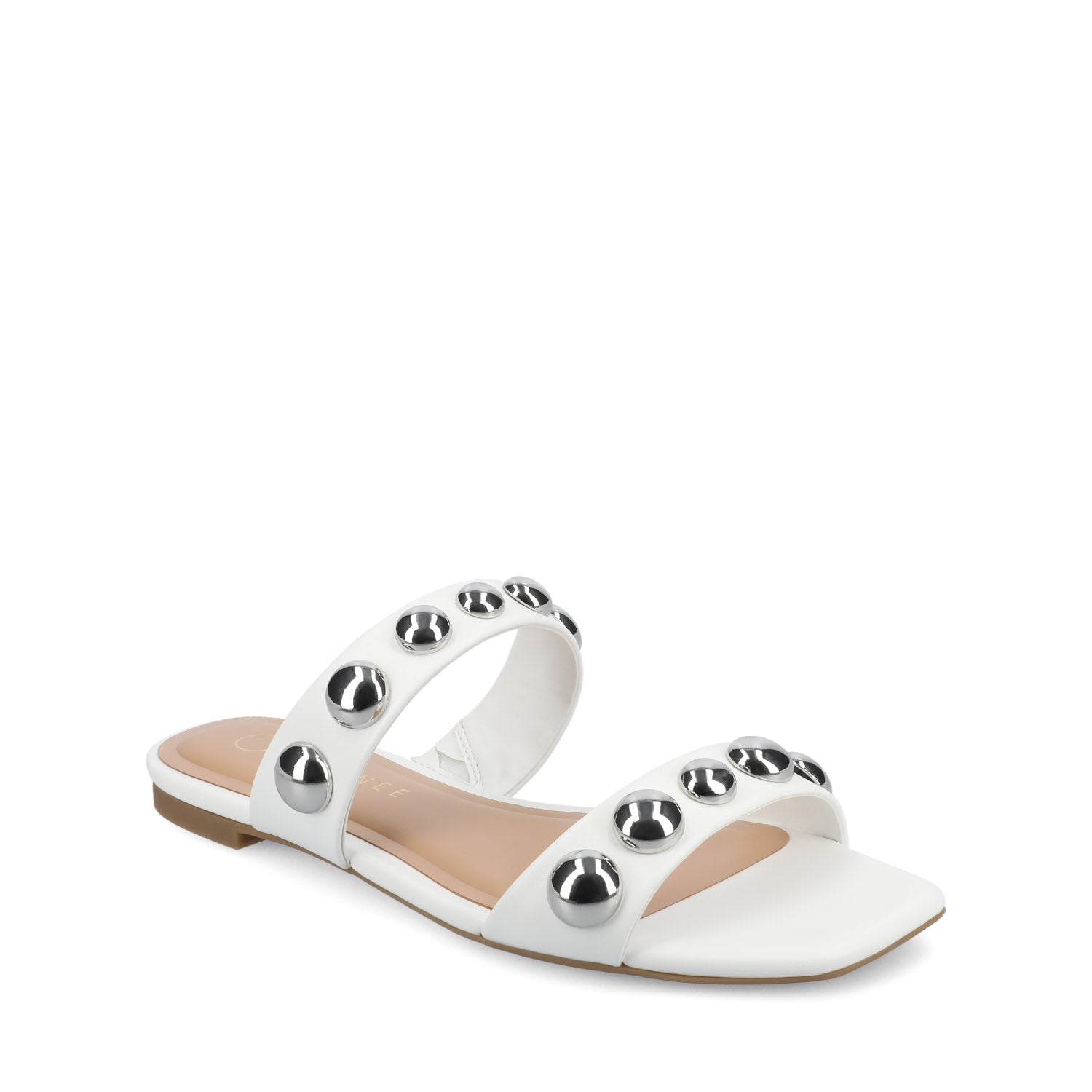 Journee FRIDA SLIP ON SANDALS - White/Silver