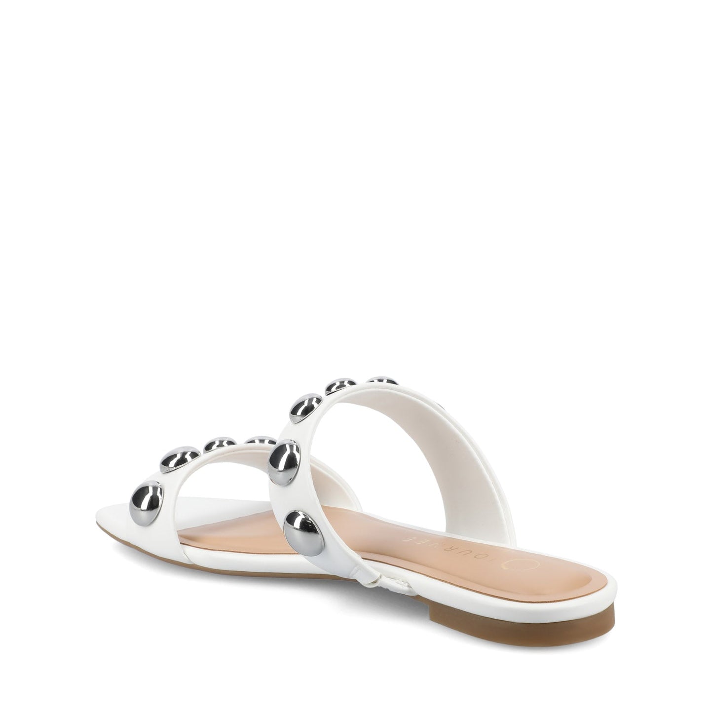 Journee FRIDA SLIP ON SANDALS - White/Silver