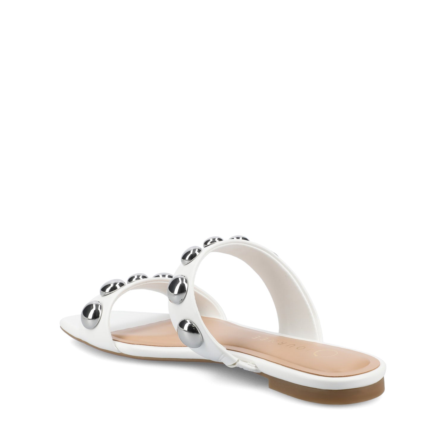 Journee FRIDA SLIP ON SANDALS - White/Silver