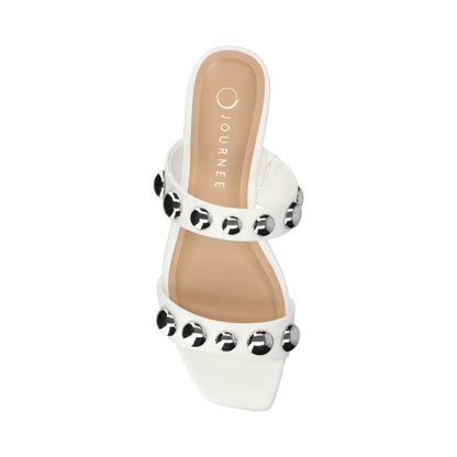 Journee FRIDA SLIP ON SANDALS - White/Silver