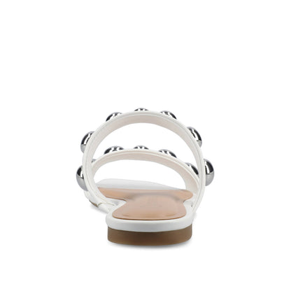 Journee FRIDA SLIP ON SANDALS - White/Silver