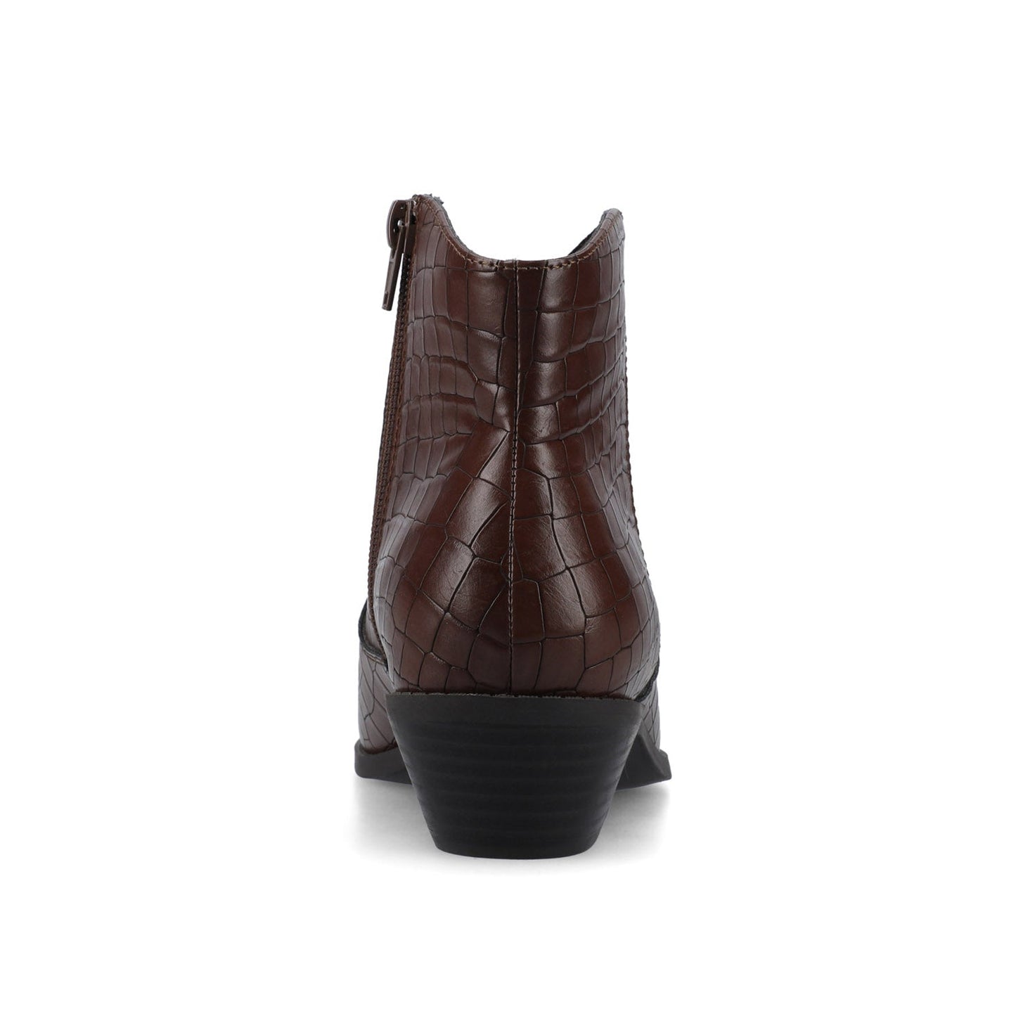 Journee TALIAH WESTERN ANKLE BOOTIES - Brown Croco